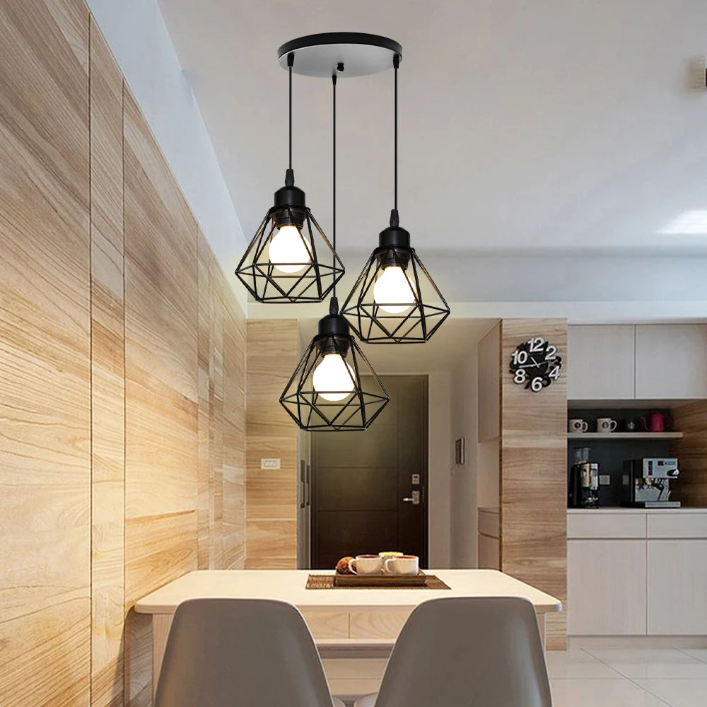 lustre moderne à suspension led avec abat-jour - vue 4 sur 12