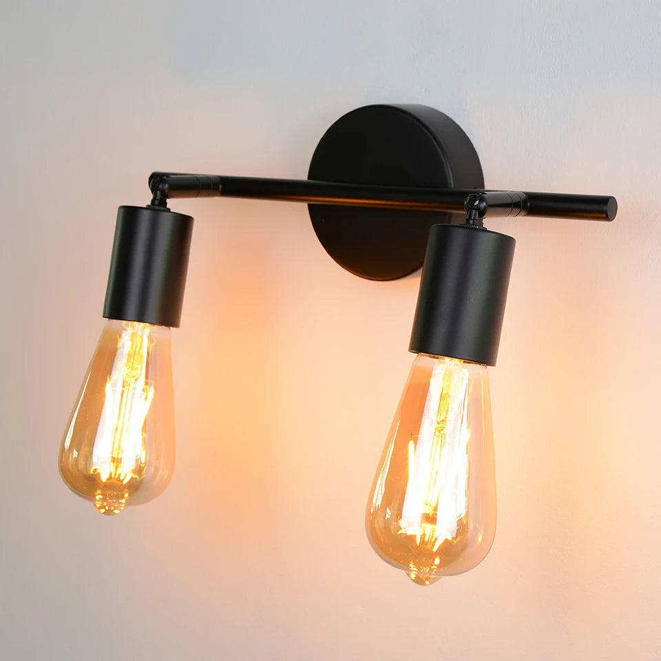 Applique murale LED lampe moderne lampe en bois E27 nordique Style Loft lumières industrielle Vintage fer applique murale pour Bar café Restaurant maison - vue 4 sur 12