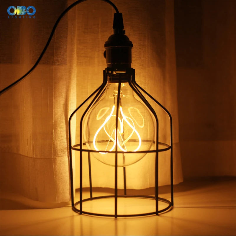 suspension vintage en fer avec interrupteur et support de lampe - vue 11 sur 16