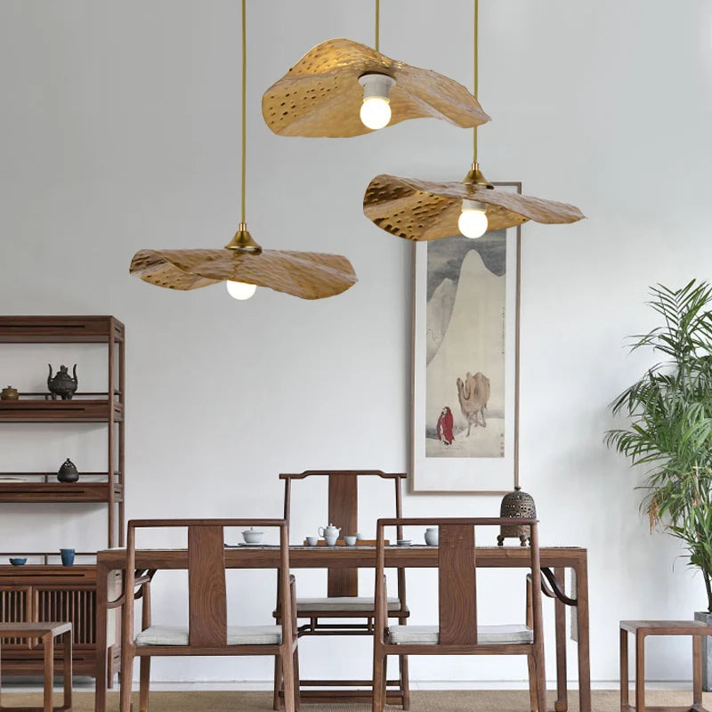 lustre rétro créatif design lotus pour café et restaurant - vue 3 sur 6