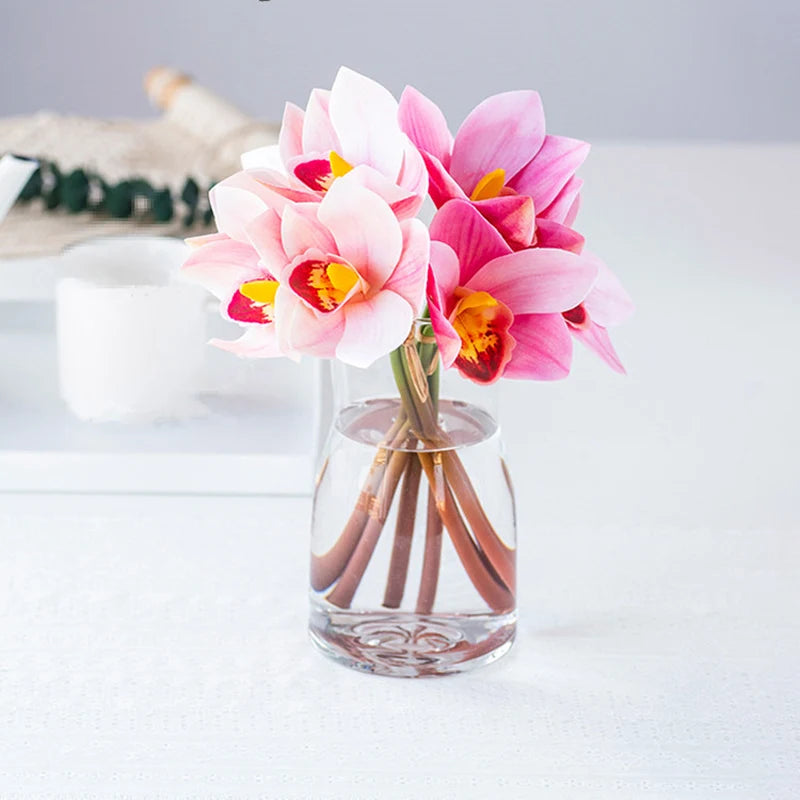 lot de 4 bouquets d'orchidées artificielles pour décoration intérieure festive - vue 3 sur 11
