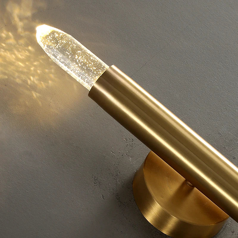 Applique murale nordique en cristal chambre salon TV fond mur bulle cristal cuivre luxe allée - vue 6 sur 8