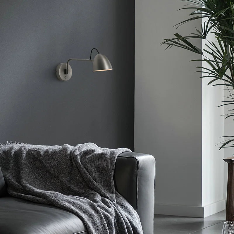 Applique murale led nickel interrupteur tactile réglable rotative
