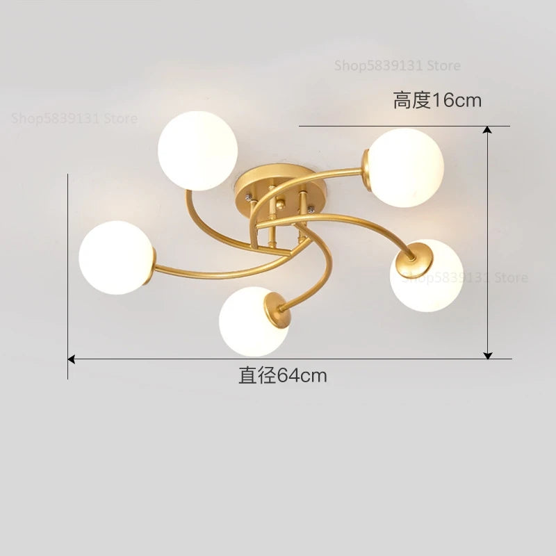 plafonnier nordique simple en verre avec led moderne - vue 12 sur 12