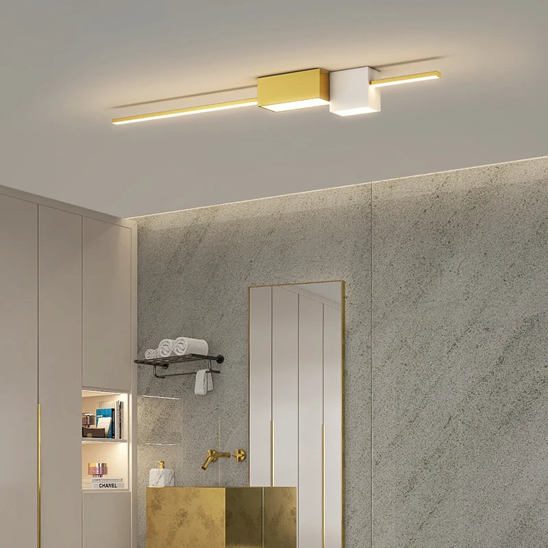 Nordic minimalist LED ceiling light for long corridor - vue 5 sur 14