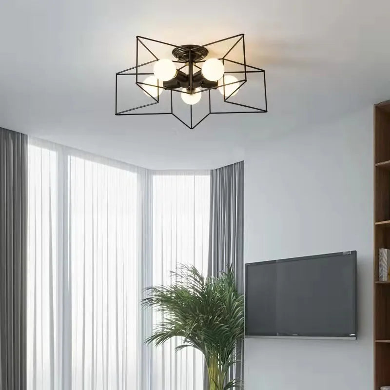 Modern minimalist decorative five-pointed star ceiling light - vue 3 sur 11
