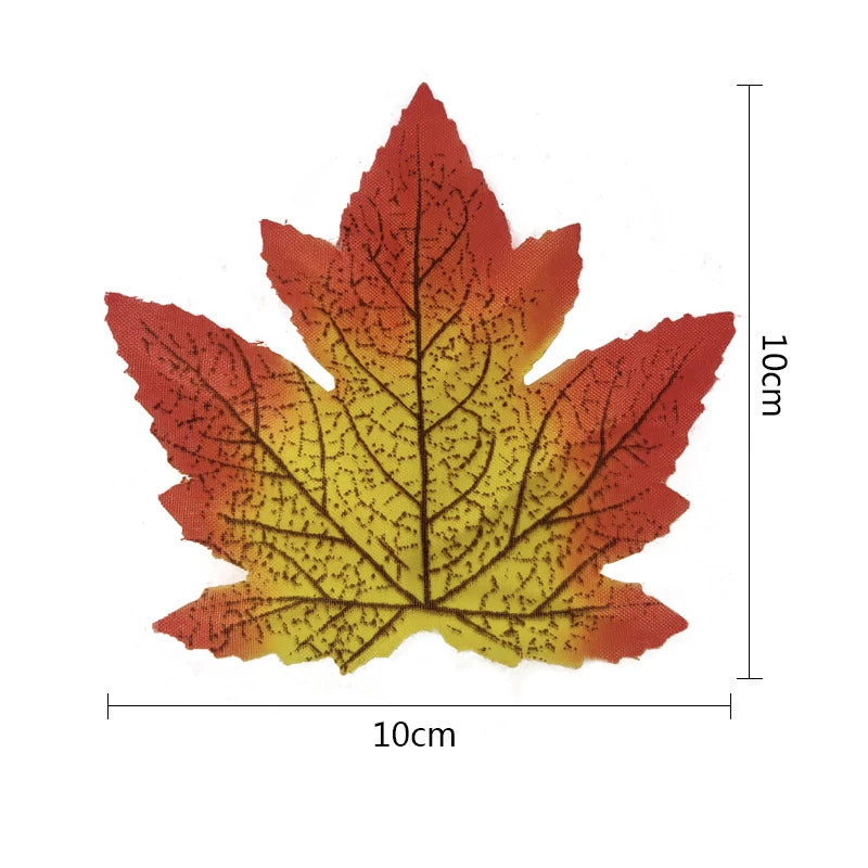 lot de 100 feuilles d'érable artificielles pour décorations festives - vue 15 sur 16