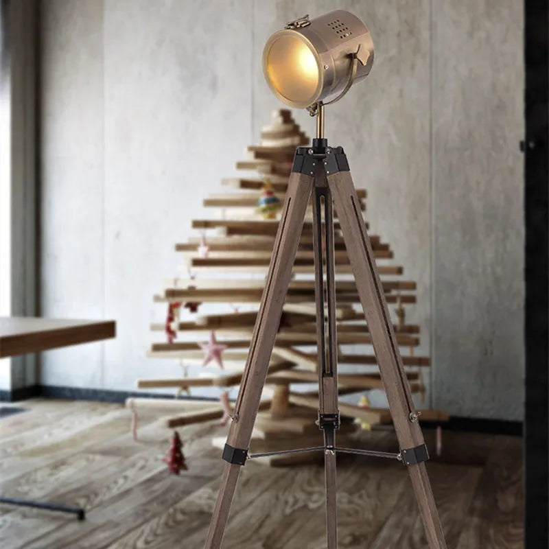 lampadaire nordique LED en bois massif pour intérieur moderne - vue 4 sur 10