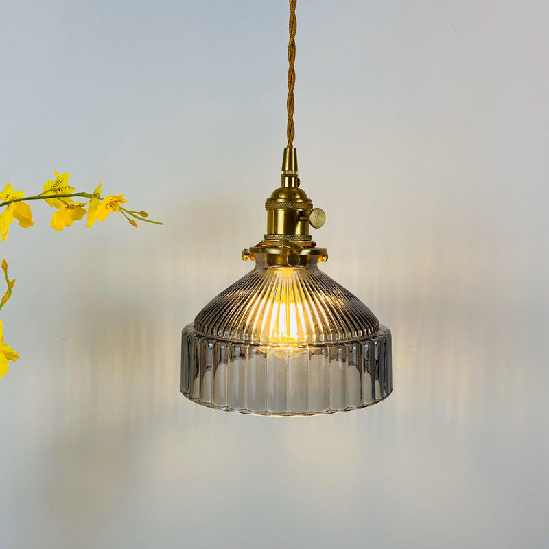 Suspension avec abat-jour en verre rétro Casbelle