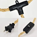 Vintage hemp rope pendant light 4.5/6.8m DIY indoor lighting with switch for living room, bedroom, dining room