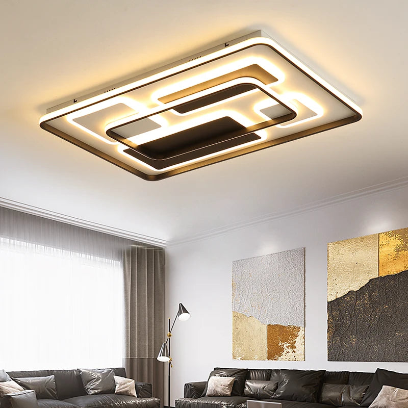 plafonnier led moderne en fer forgé acrylique décoration intérieure - vue 3 sur 9