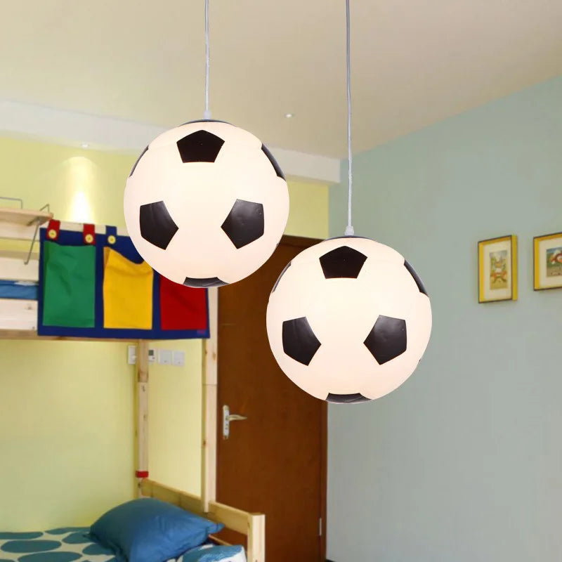té enfants suspension lumières pour chambre enfants Football basket-ball lampes suspendues chambre luminaire moderne mignon décoration - vue 3 sur 4