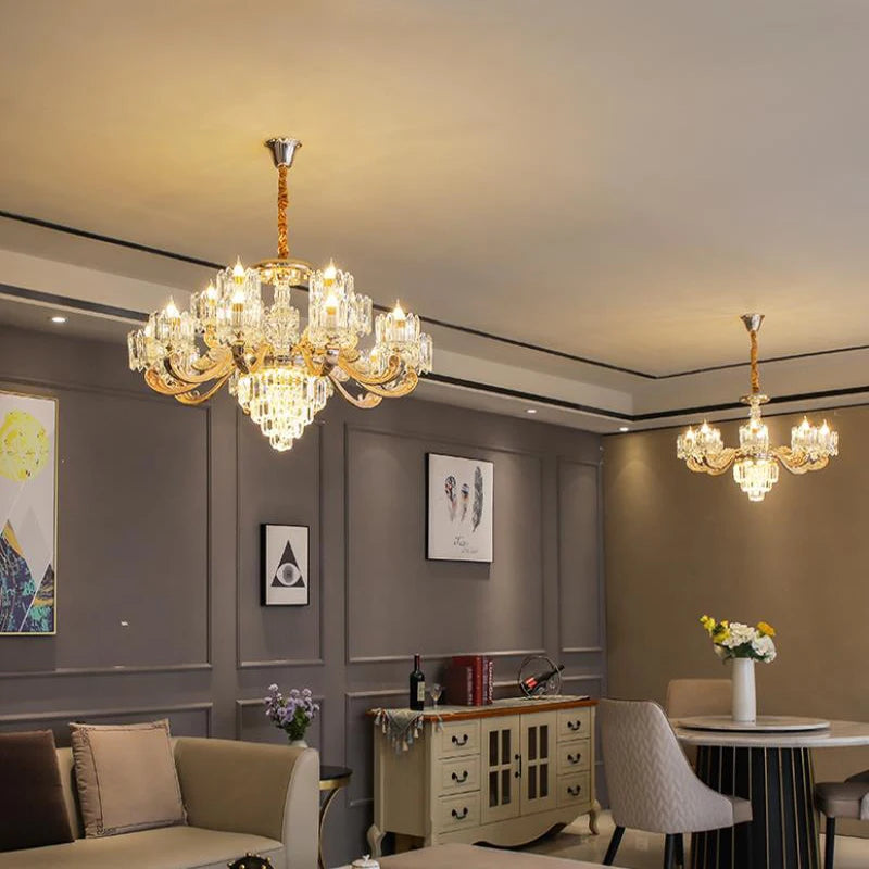 lustre en cristal éclairage pour intérieur élégant et raffiné - vue 4 sur 11