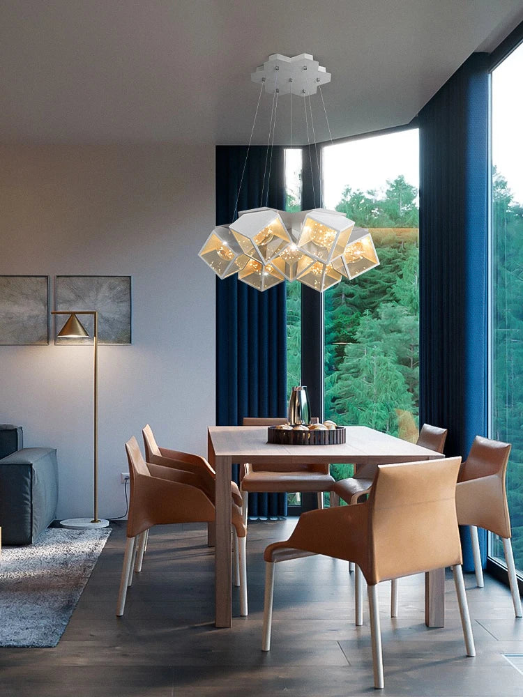 lustre led moderne dimmable pour intérieur géométrique - vue 7 sur 10