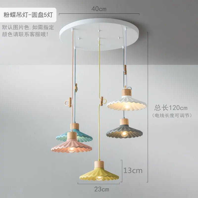 suspension moderne simple led en ciment nordique - vue 4 sur 16