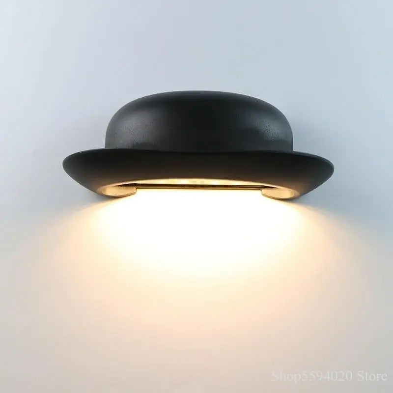 applique murale extérieure led nordique design chapeau de paille - vue 2 sur 6
