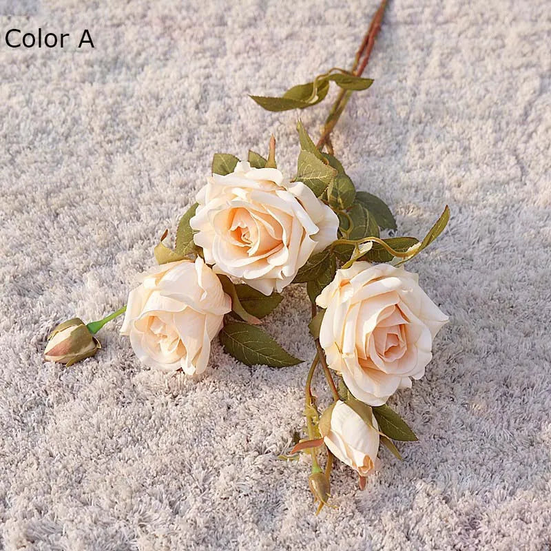 nouvelle décoration automnale fleurs artificielles roses bouclées luxe mariage - vue 4 sur 11
