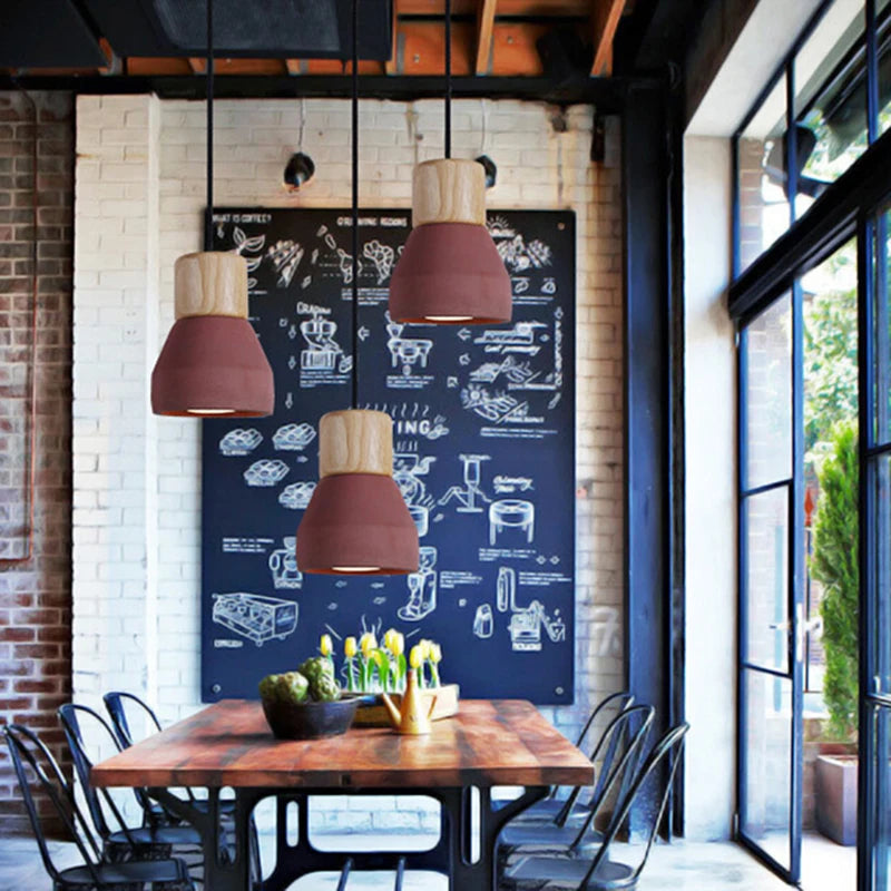 suspension led en béton pour style vintage et loft - vue 7 sur 9