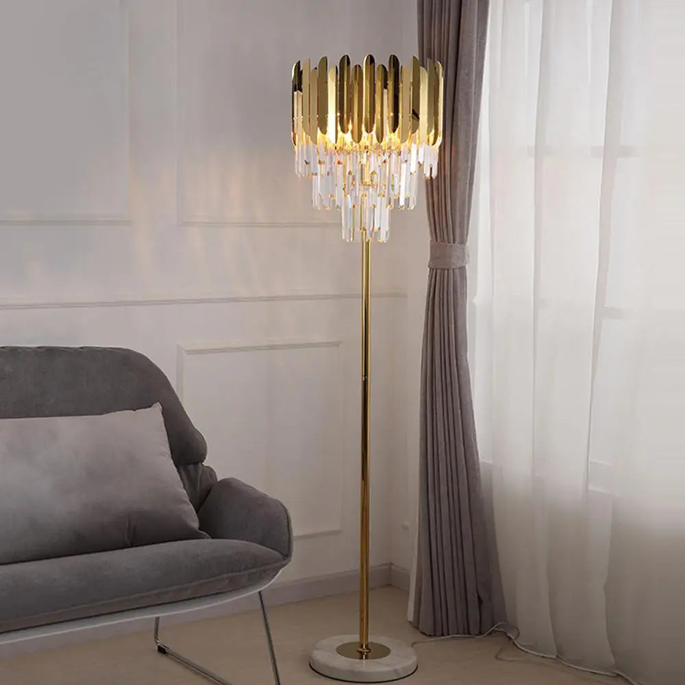 lampe à poser post-moderne art déco en acier inoxydable et cristal - vue 4 sur 20