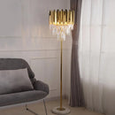 lampe à poser post-moderne art déco en acier inoxydable et cristal