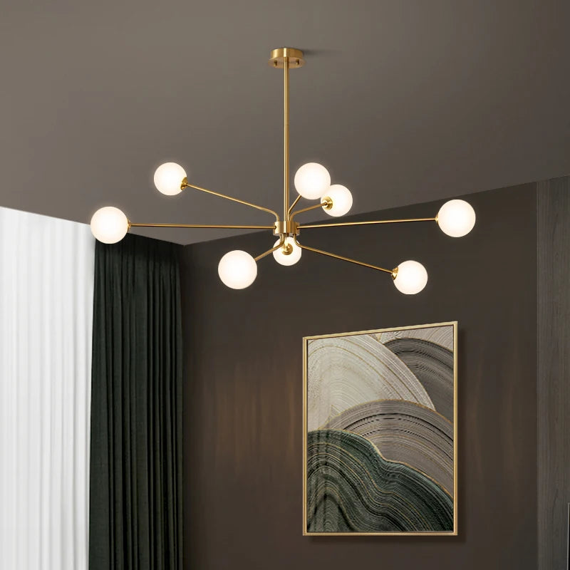 lustre nordique en fer forgé style spoutnik moderne - vue 5 sur 6
