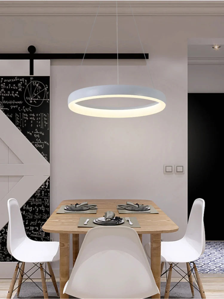 Lustre de salon circulaire moderne minimaliste - vue 4 sur 8