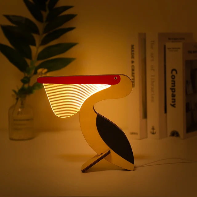 lampe de chevet enfant led bois acrylique usb veilleuse - vue 10 sur 17