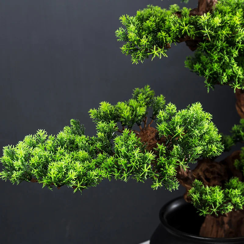 Welcome Pine Bonsai Decoration,Living Room,Desktop,Fake Tree,Artificial Plants,Potted Ornament,Home Decor Customized - vue 6 sur 8
