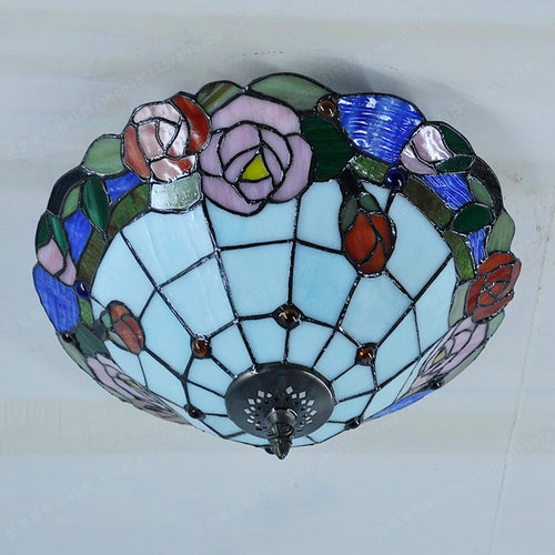 Modern ceiling light tiffany style minimalist design for interior decor - vue 6 sur 6