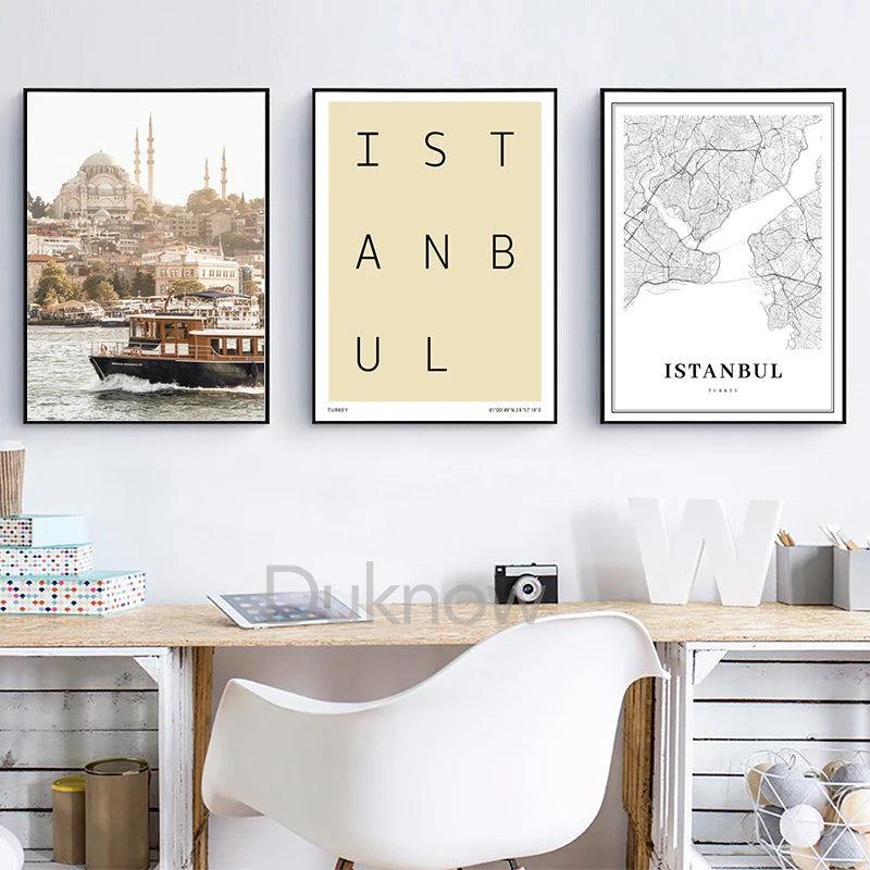 carte d'istanbul photographie paysage art mural moderne - vue 6 sur 10