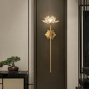 applique murale led de luxe en cristal style lotus chinois créatif