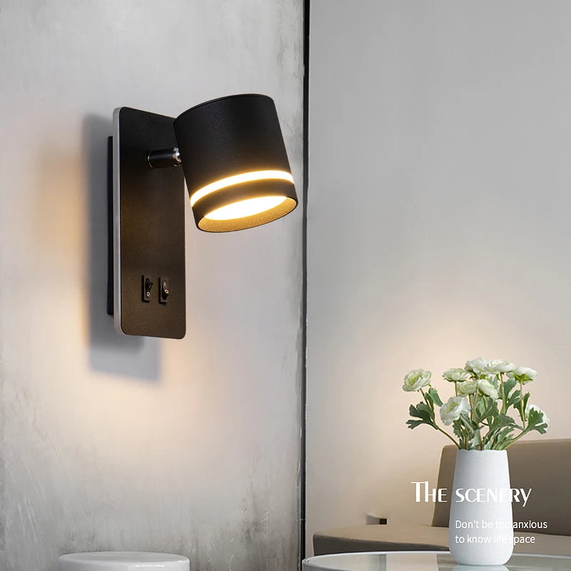 applique murale moderne rotative led avec interrupteur - vue 5 sur 10