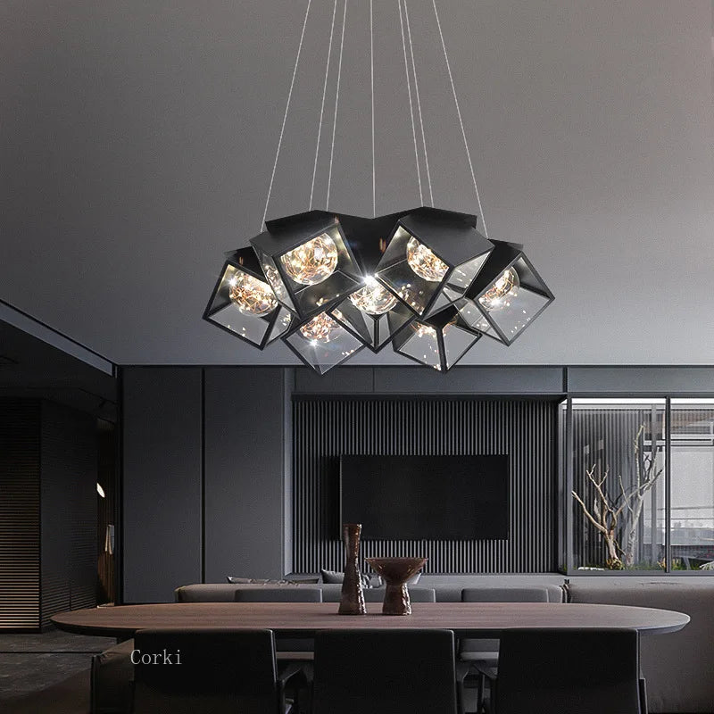 Lustre LED Dimmable Salon Moderne