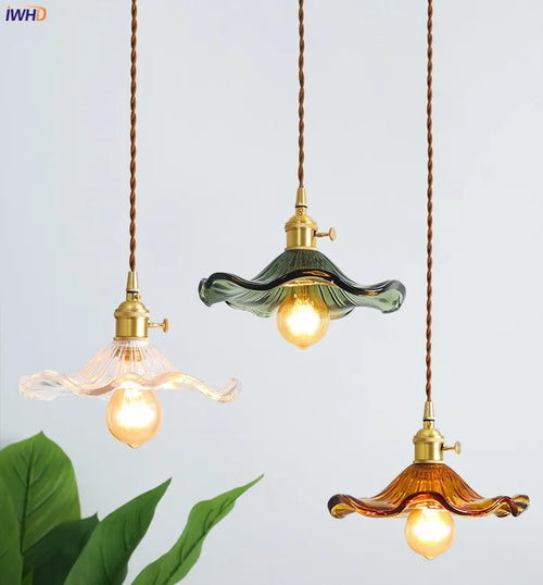 Suspension design Style nordique Simple à LED fleurs en verre - vue 4 sur 15