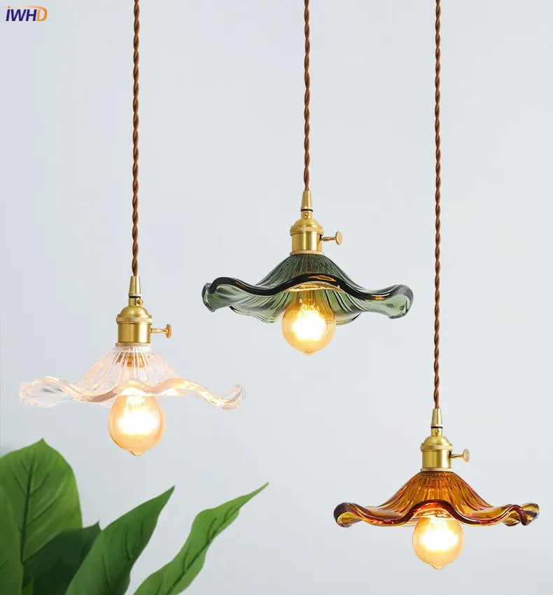 Suspension design Style nordique Simple à LED fleurs en verre - vue 4 sur 15