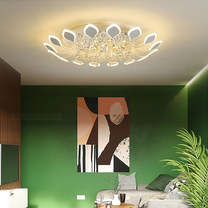 plafonniers modernes en cristal clair avec éclairage led terrestre - vue 5 sur 14