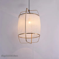 lampes suspendues créatives en bambou et lin nordique