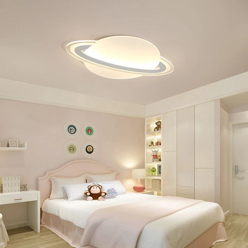 plafonnier moderne leds pour enfants motif planète espace