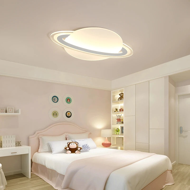 plafonnier moderne leds pour enfants motif planète espace - vue 4 sur 8