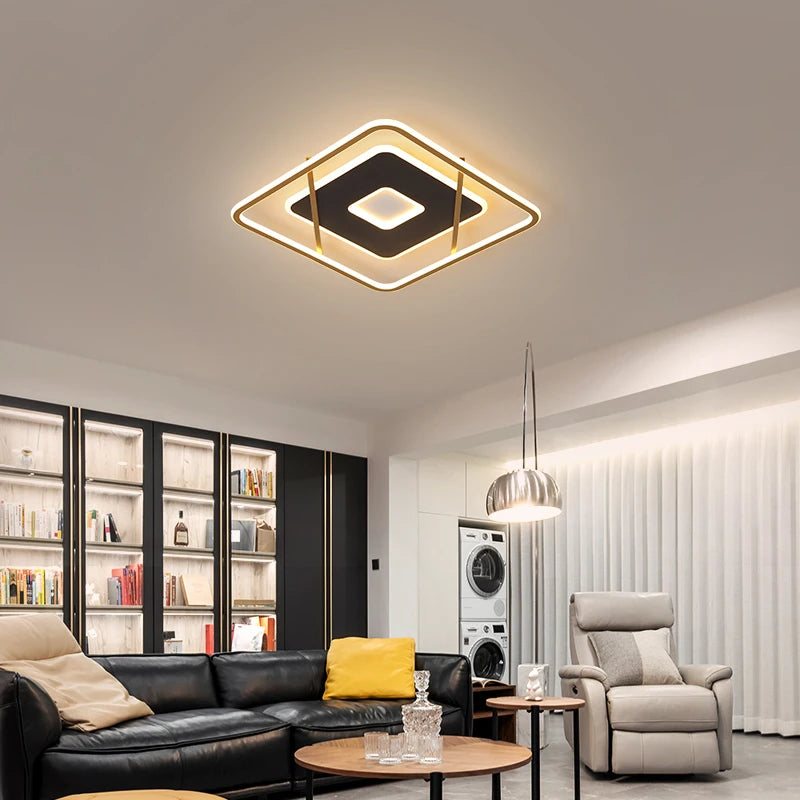 plafonnier led design moderne ultra fin pour intérieur décoratif - vue 4 sur 11