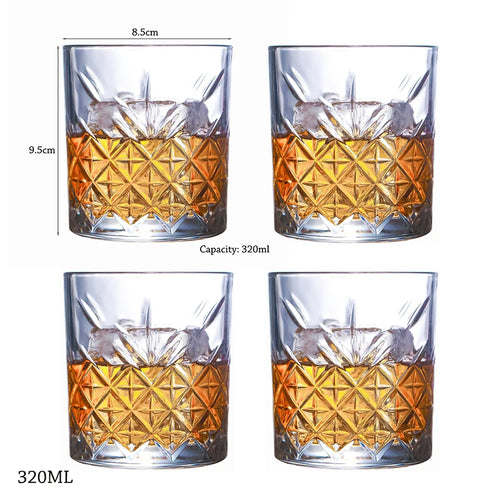Verres à whisky old fashioned texturés lot 4