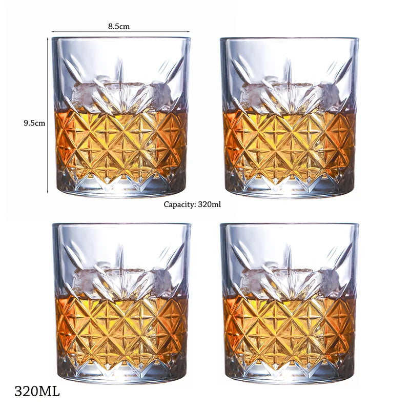 Verres à whisky old fashioned texturés lot 4