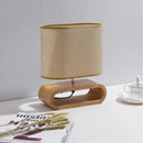 lampe de table nordique en bois créative moderne abat-jour en lin