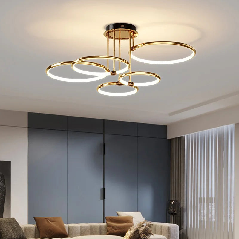 lustre led moderne avec télécommande et variateur pour intérieur - vue 4 sur 13