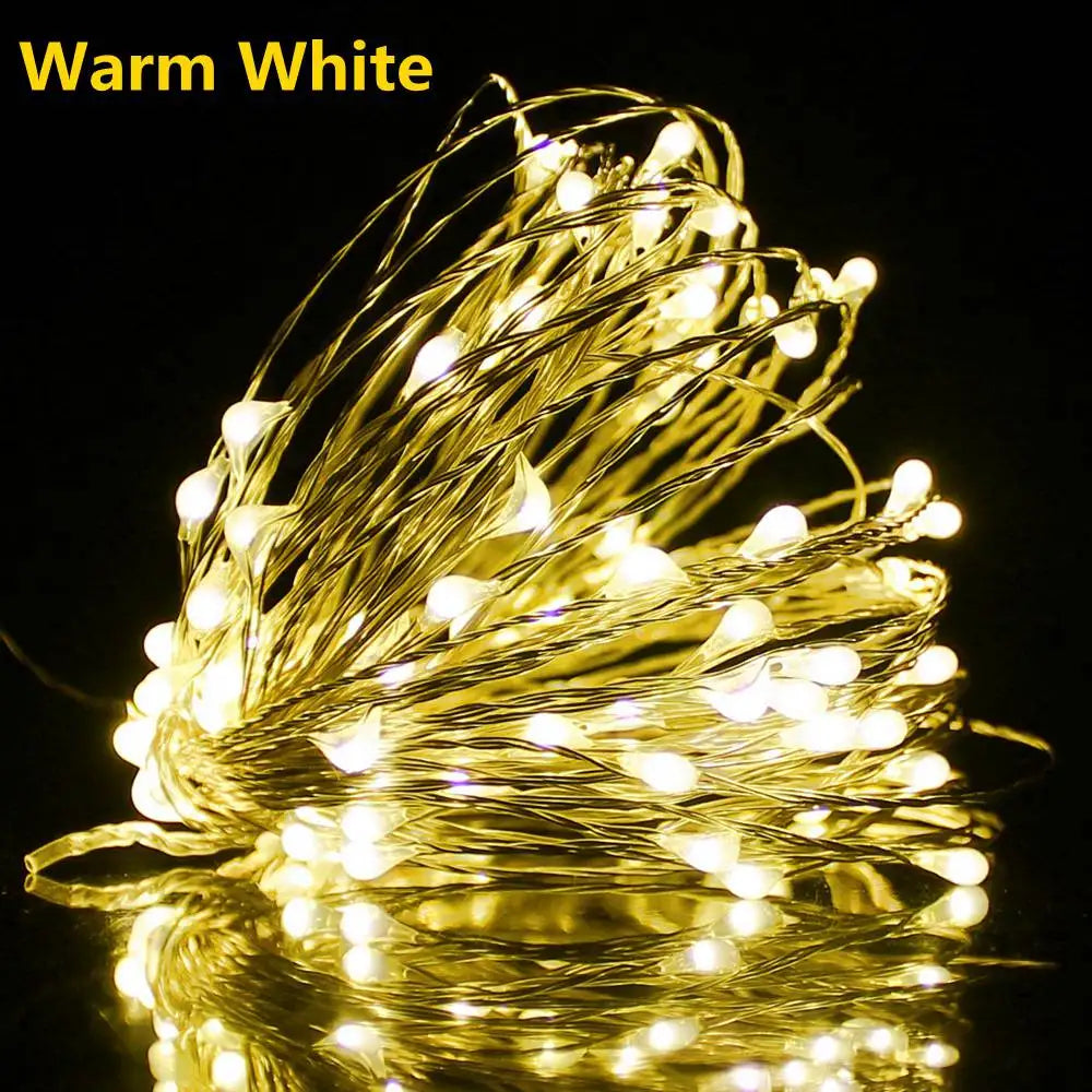 guirlande lumineuse led télécommandée fil de cuivre décorative étanche - vue 4 sur 12