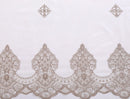 Voilage tulle brodé fleurs bord festonné style européen