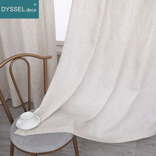 Voilage lin rayé style moderne pour salon chambre - vue 4 sur 6