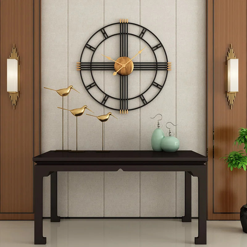 Modern Minimalist Iron Wall Clock, Nordic Style, Mute Clock, Living Room, 50cm - vue 1 sur 6