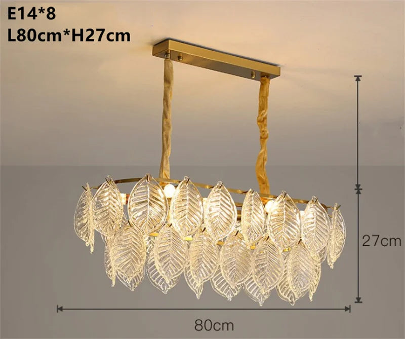 Modern vintage gold glass chandelier for interior decor