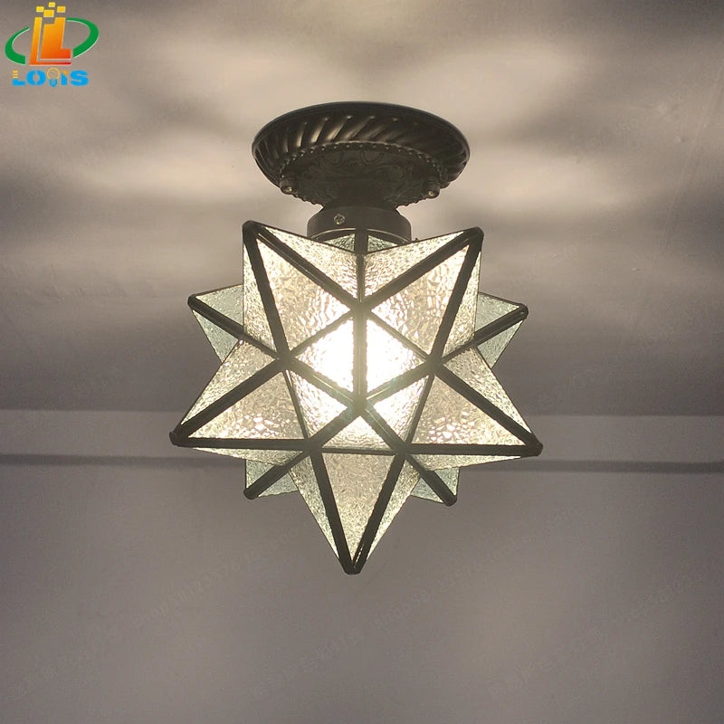 plafonnier pentagramme moderne éclairage étoile pour couloir ou entrée - vue 2 sur 8